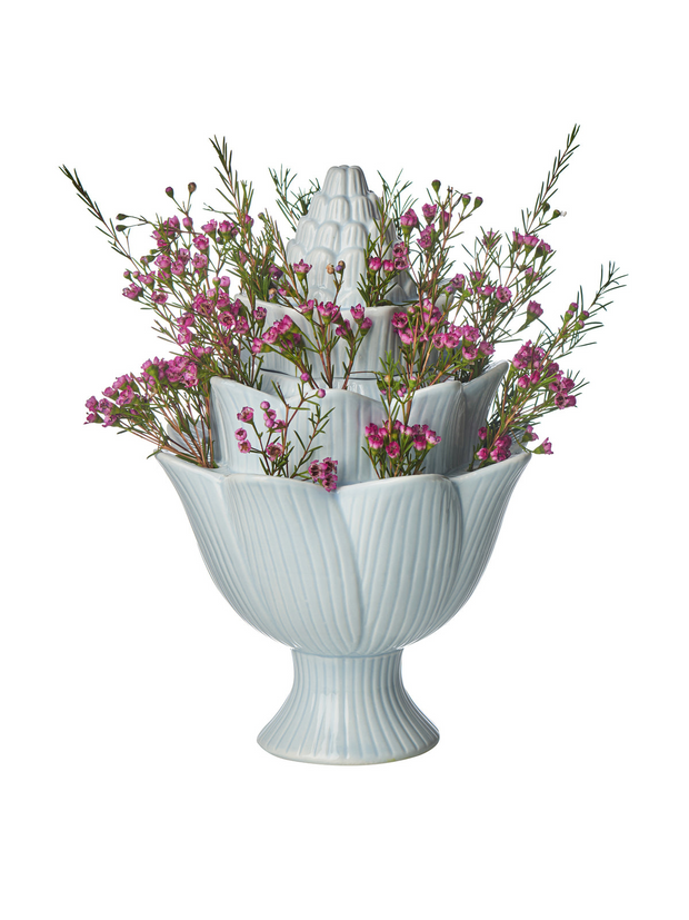 Light Blue Artichoke Tulipiere - SMALL
