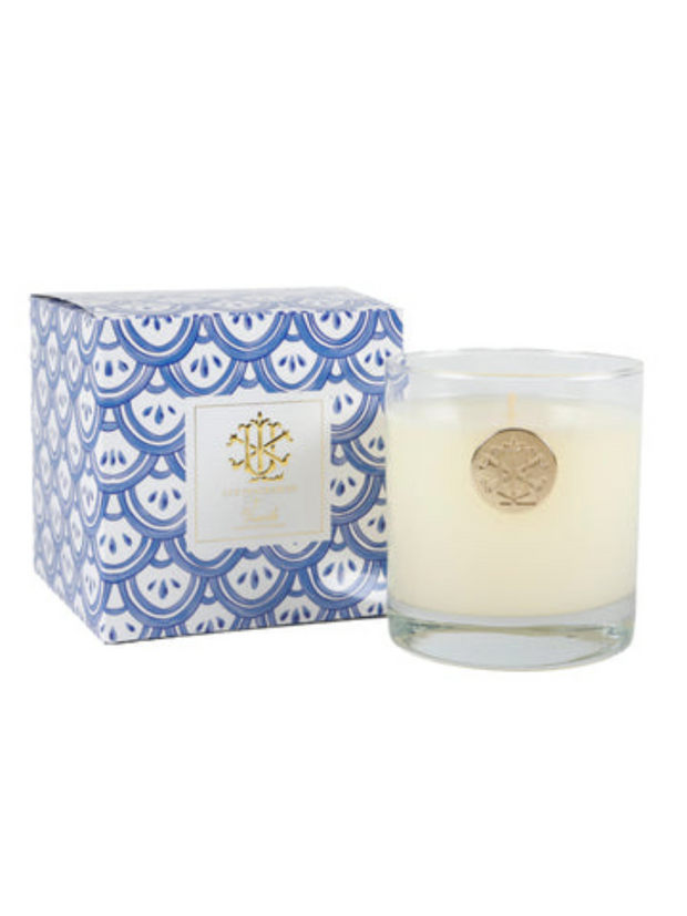 Lux Candle in Blue & White Box