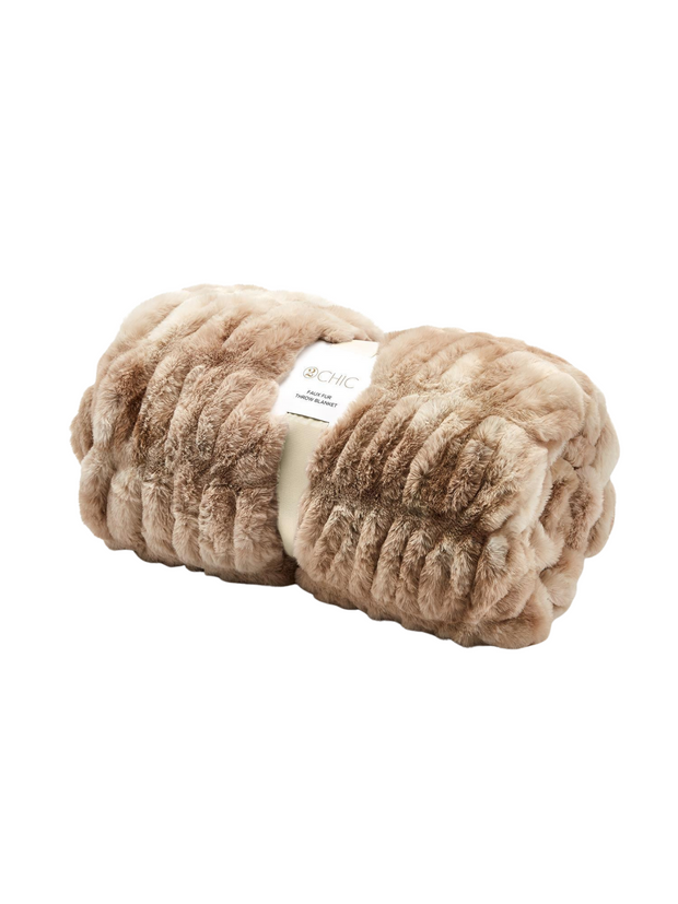 Marbled Faux Fur Throw