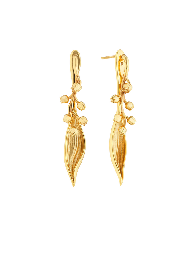 Meadow Lily of the Valley Convertible Earrings - Gold