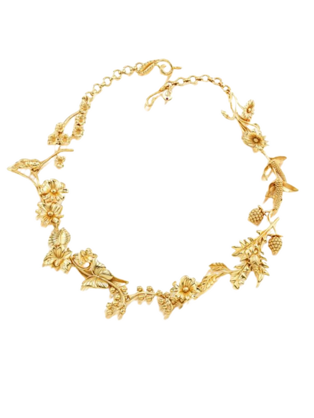 Meadow Wildflower Necklace, 16"+2" - Gold