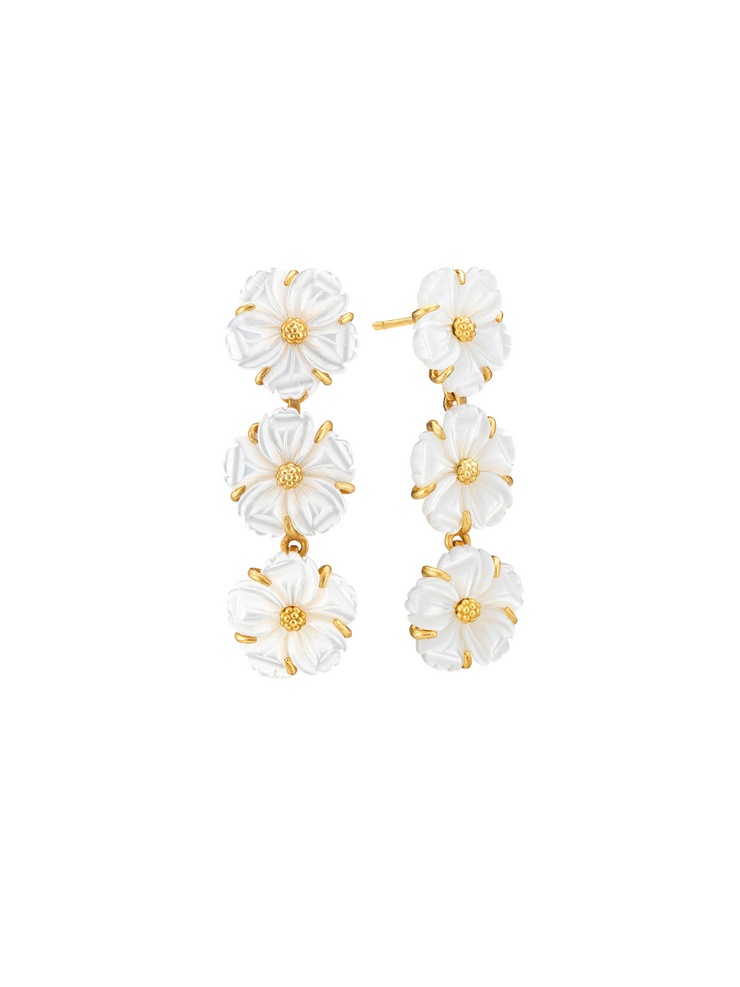 Mermaid Garden Petite Linear Earrings - MOP