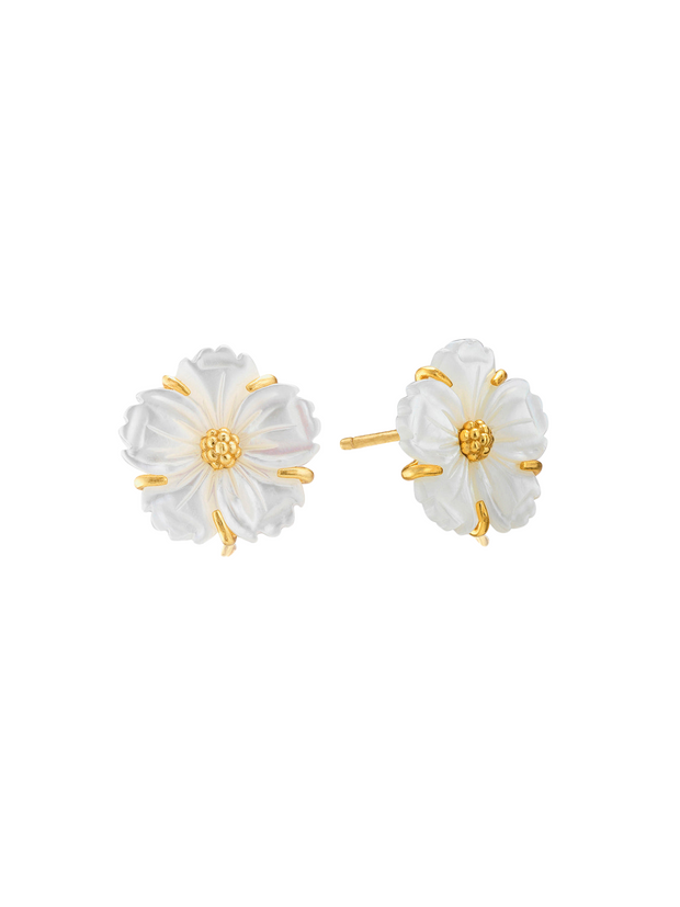 Mermaid Garden Petite Stud Earrings - MOP