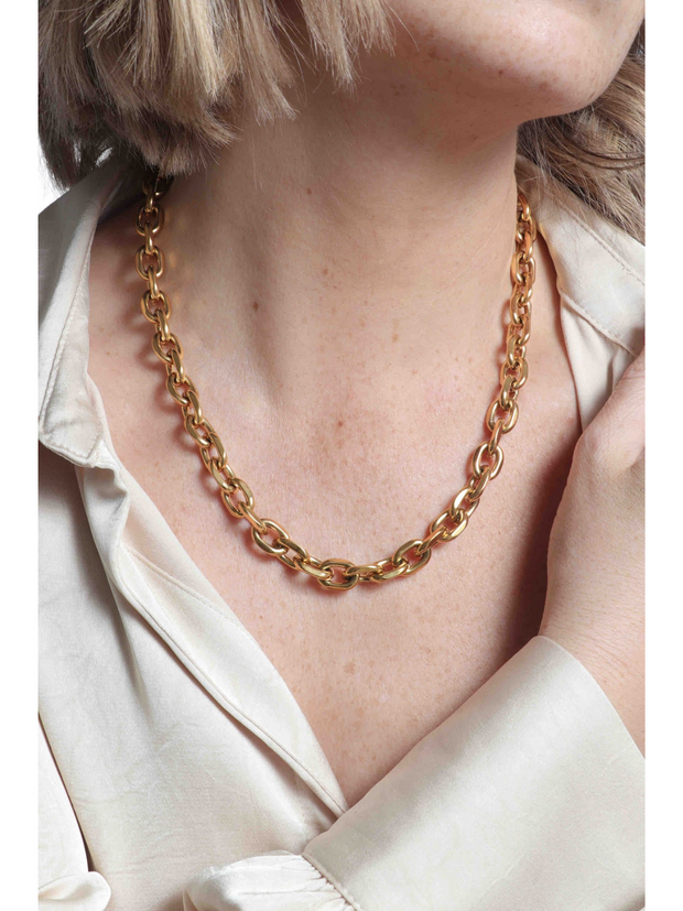 Mica Chain Necklace - 10mm Gold