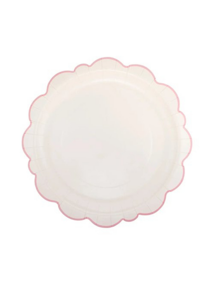 Pembroke 12" Paper Plate - Scalloped Pink