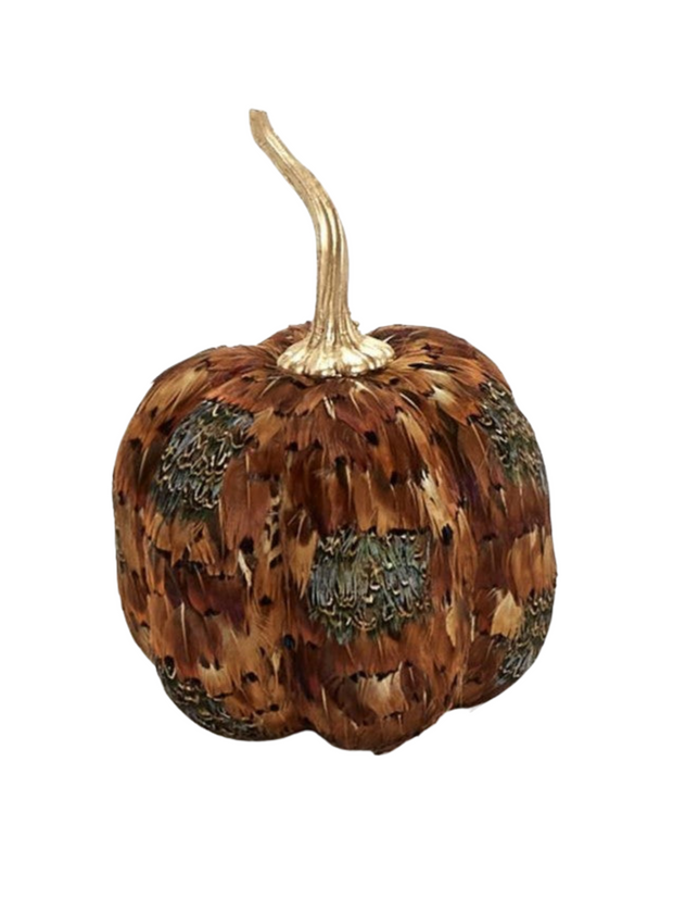 Pheasant Feather Pumpkin - Small