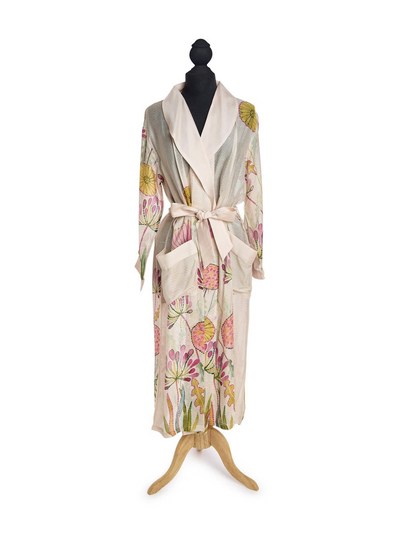 Pop Flowers Pink Robe Gown