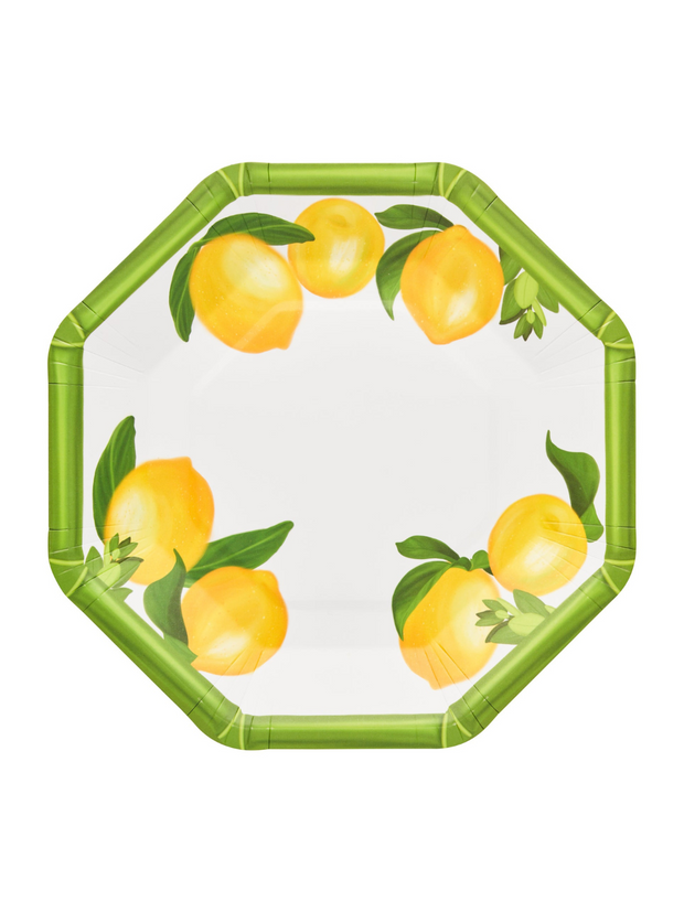 Lemon and Stem Paper Salad Plates - 8pk
