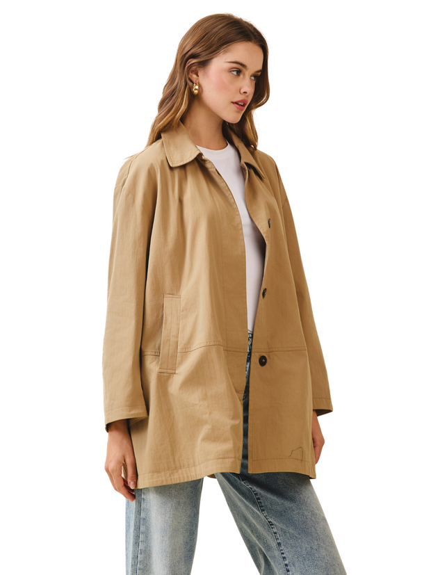 Relaxed Fit Utility Jacket - Mocha