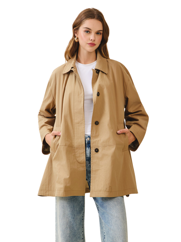 Relaxed Fit Utility Jacket - Mocha
