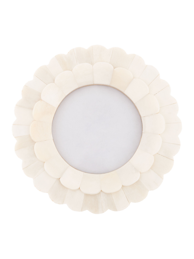 Round Cream Floral Frame