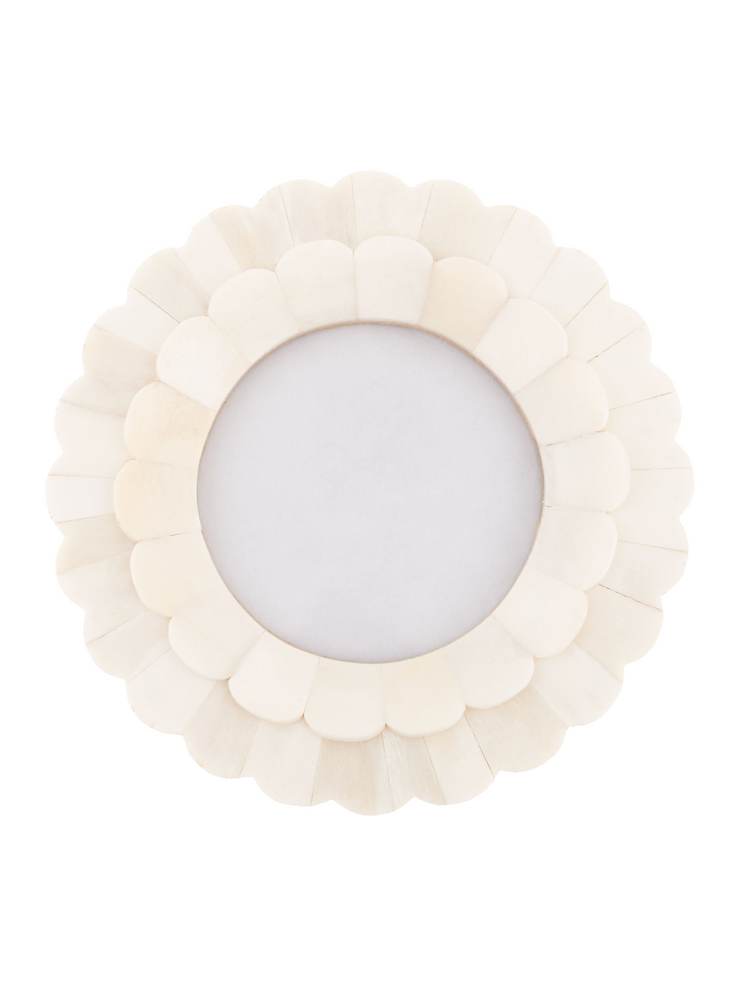 Round Cream Floral Frame