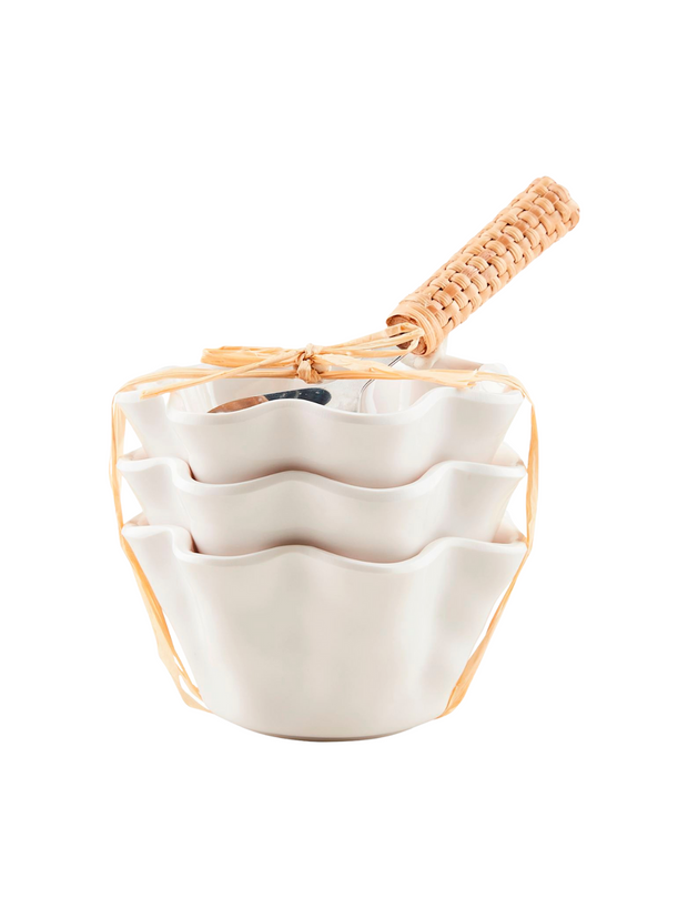 Ruffled Melamine Tidbit Set
