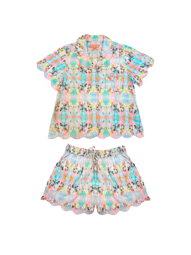 Scalloped Short Pajama Set