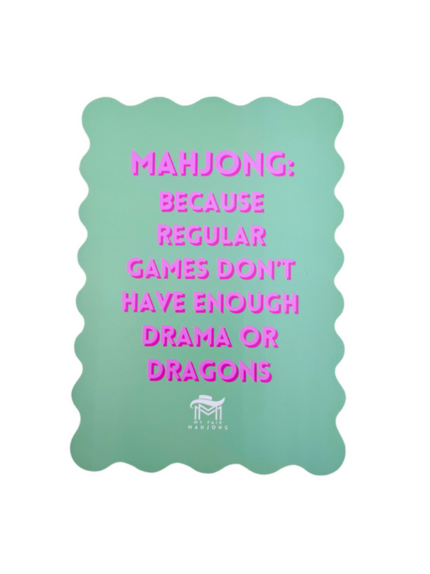 Scalloped Edge Mahjong Shuffle Card