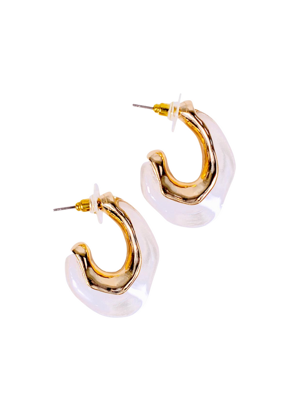 Stella Semi Hoop Earrings - Gold