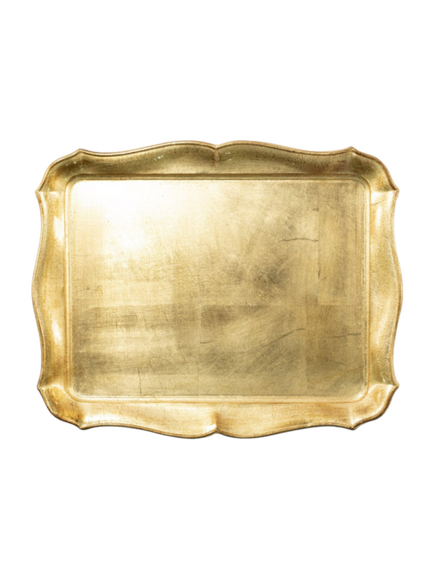 Florentine Wooden - Gold Rectangular Tray