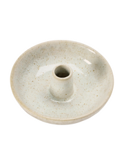 Stoneware Dish w/ Toothpick Holder (White)