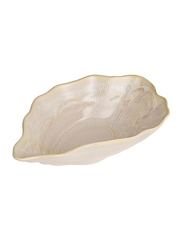 Stoneware Oyster Shape Bowl (Cream)