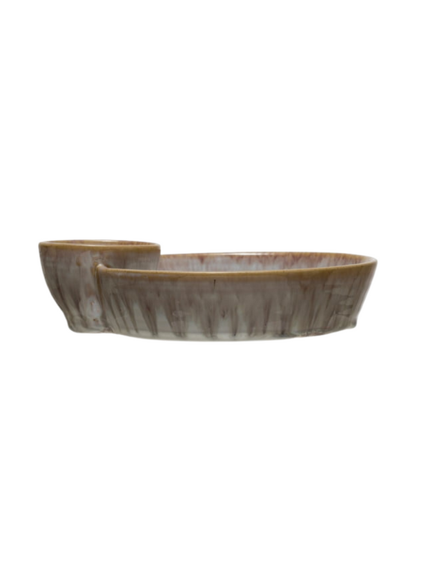 Stoneware Serving Dish (2 Section)