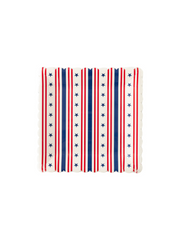 Stripe Square Scallop Paper Plates (Red/White Strip - Blue Star)