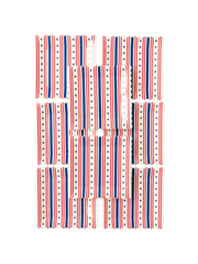 Stripe Square Scallop Paper Plates (Red/White Strip - Blue Star)