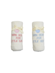 Thank Heaven Embroidered Knit Blanket