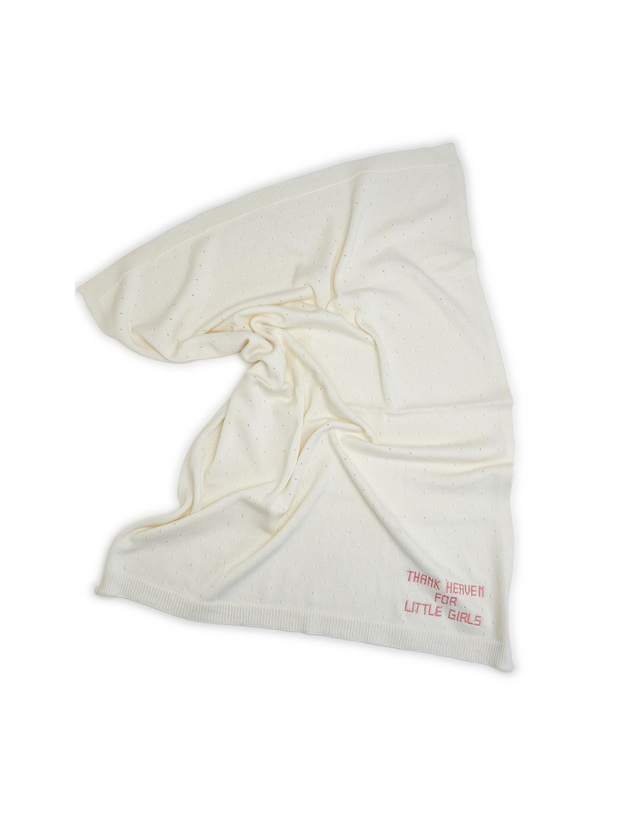 Thank Heaven Embroidered Knit Blanket