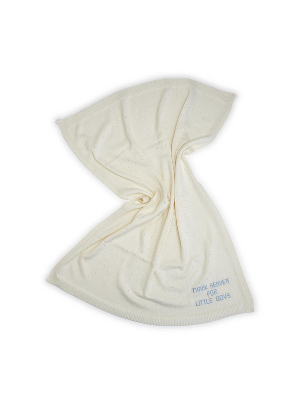 Thank Heaven Embroidered Knit Blanket