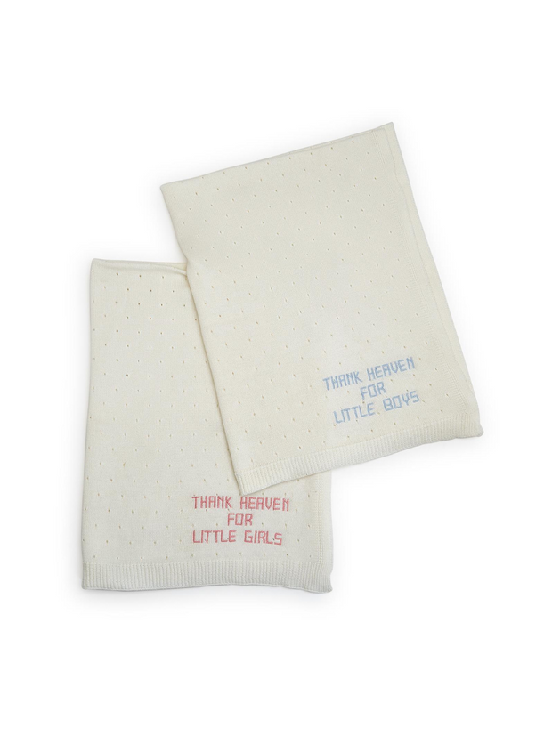 Thank Heaven Embroidered Knit Blanket