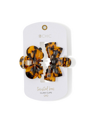 Tortoise Bow Claw Clips - Set 2