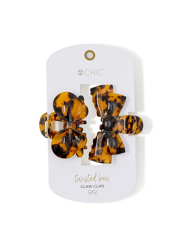 Tortoise Bow Claw Clips - Set 2