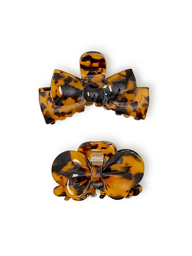 Tortoise Bow Claw Clips - Set 2