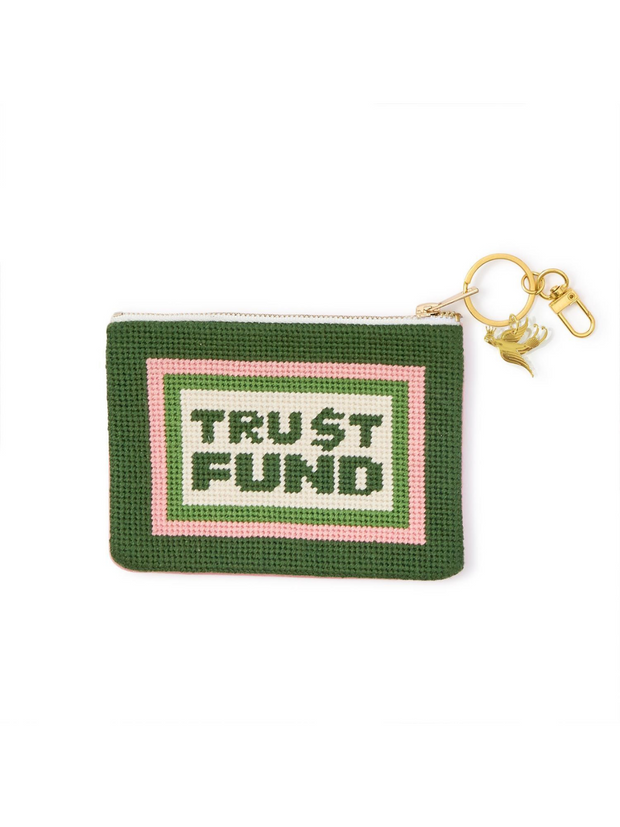 "Trust Fund" Needlepoint Coin Pouch