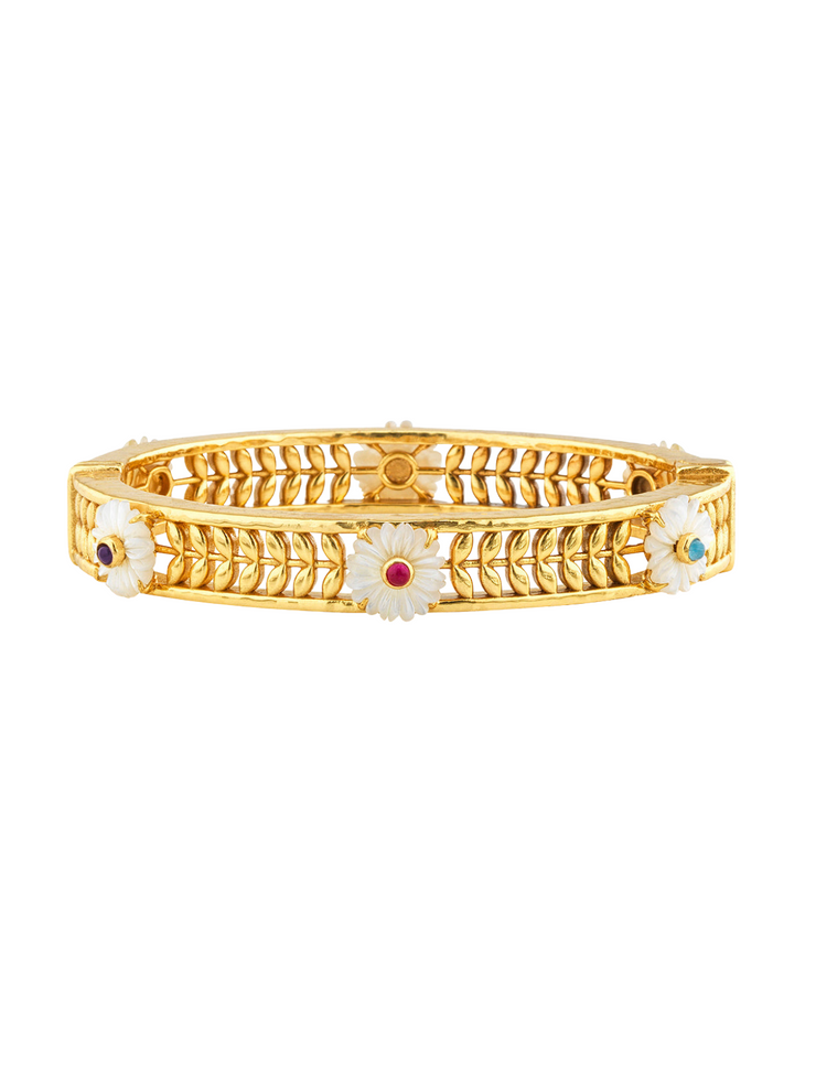 Villandry Fleur Vine Hinged Bangle, S/M - Multi