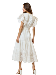 White Cotton Tie Waist