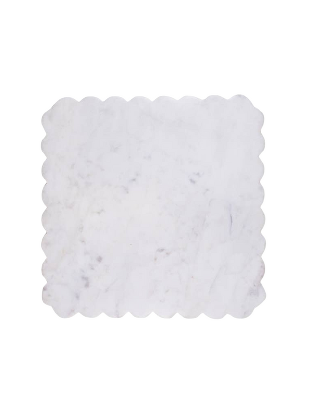 White Marble Scalloped Serving Board