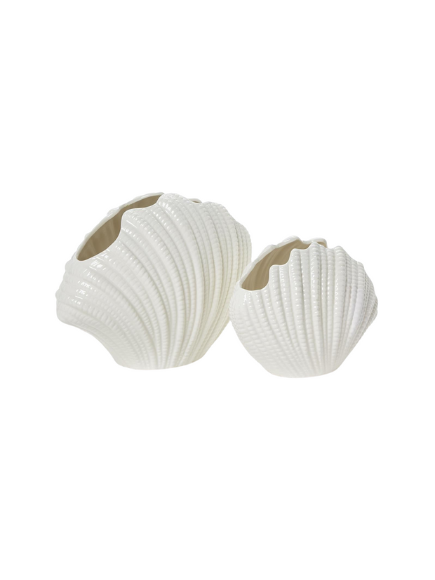 White Shell Vases (Set of 2)