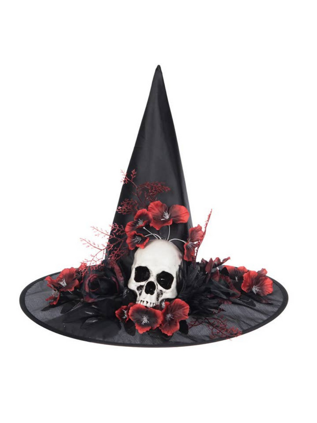 Witches Hat - Feathers and Skull