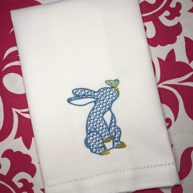 Bunny with Butterfly Huck Towel