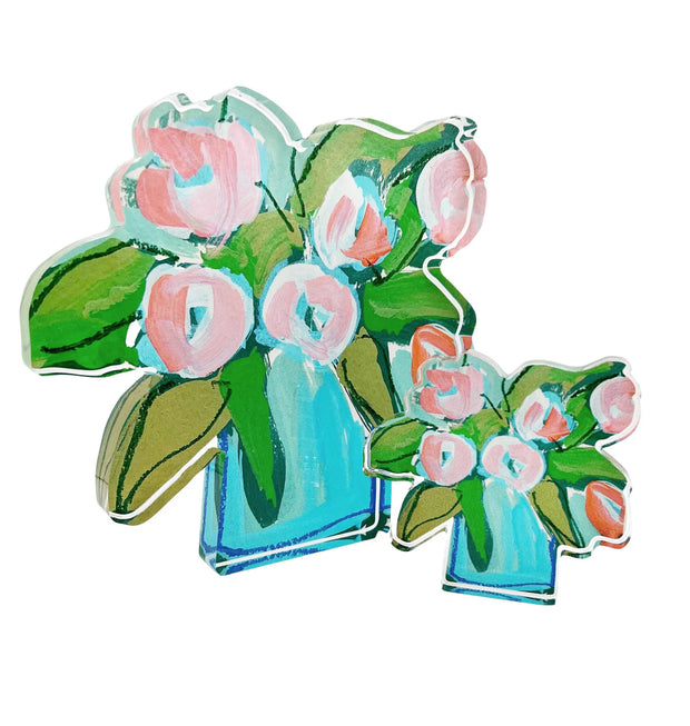 Coral Tulips Acrylic Block - Lg