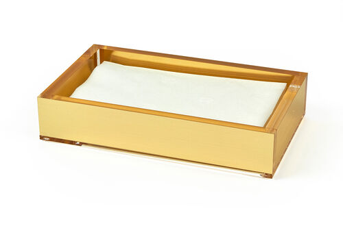 Gold Lucite Bathroom Napkin Tray
