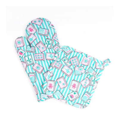 Mahjong Stripe Oven Mitt Set