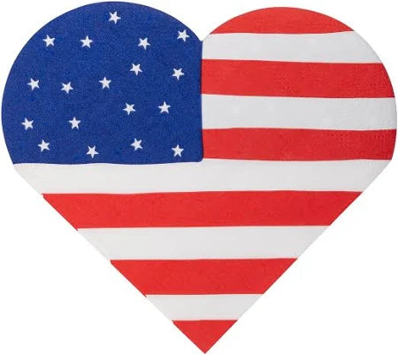 Heart Shaped Flag Cocktail Napkins