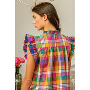 Stained Glass Plaid Sleeveless Top