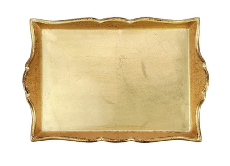 Florentine Wooden - Small Gold Handled Tray
