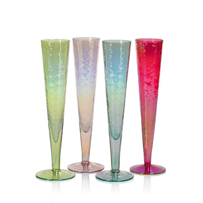 Green Luster Champagne Flute