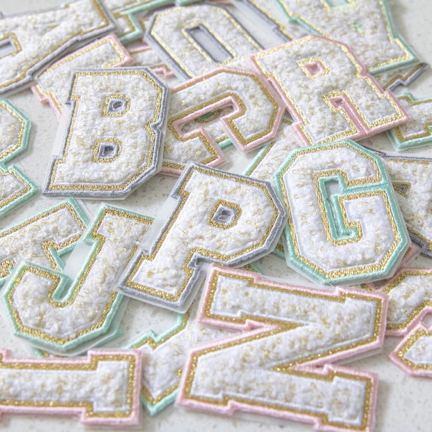 Chenille Adhesive Letter Patch