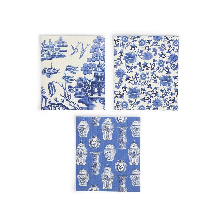Floral Blue Willow Kitchen Cloth