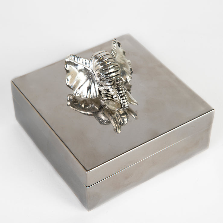 Small Silver Elephant Box